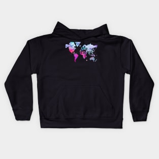 Wanderlust Watercolor Map Kids Hoodie